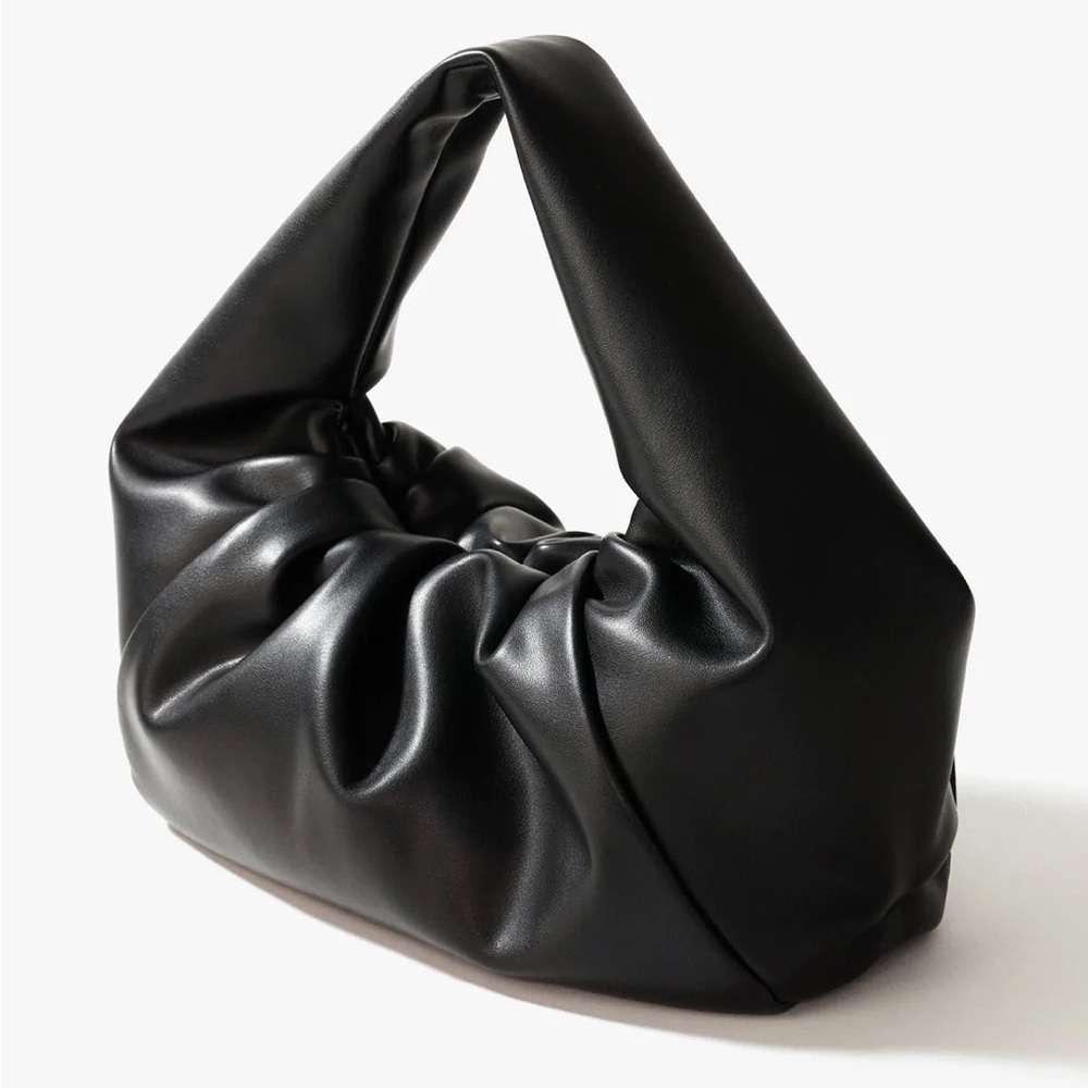 KITTENISH BLACK FAUX LEATHER SHOULDER BAG NWT